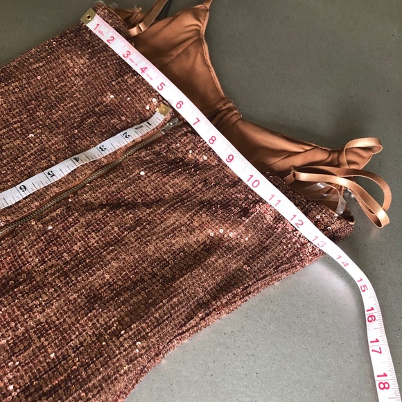 HONEY BUM sexy sequin BRONZE COPPER Dress Small - Picture 7 of 9